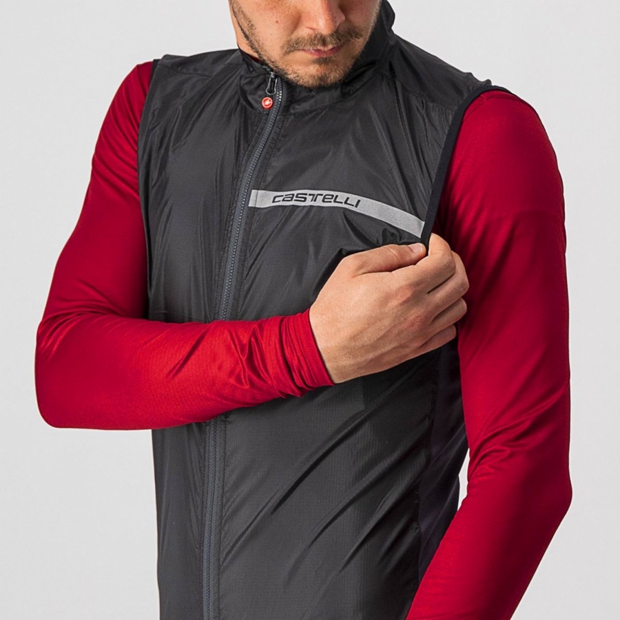 Castelli SQUADRA STRETCH Men Vest Black / Dark Grey | JEM-246598