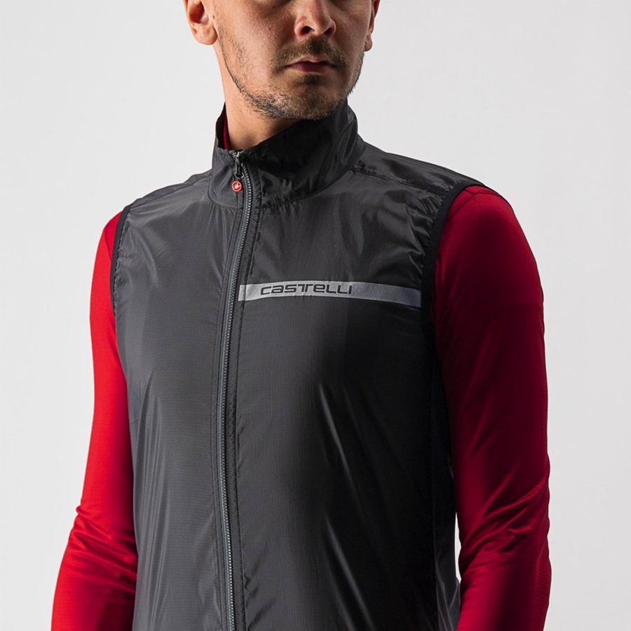 Castelli SQUADRA STRETCH Men Vest Black / Dark Grey | JEM-246598