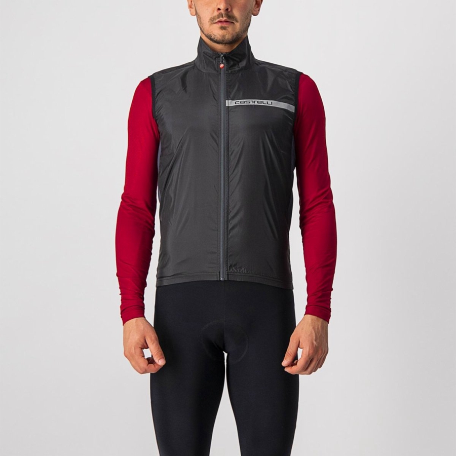 Castelli SQUADRA STRETCH Men Vest Black / Dark Grey | JEM-246598