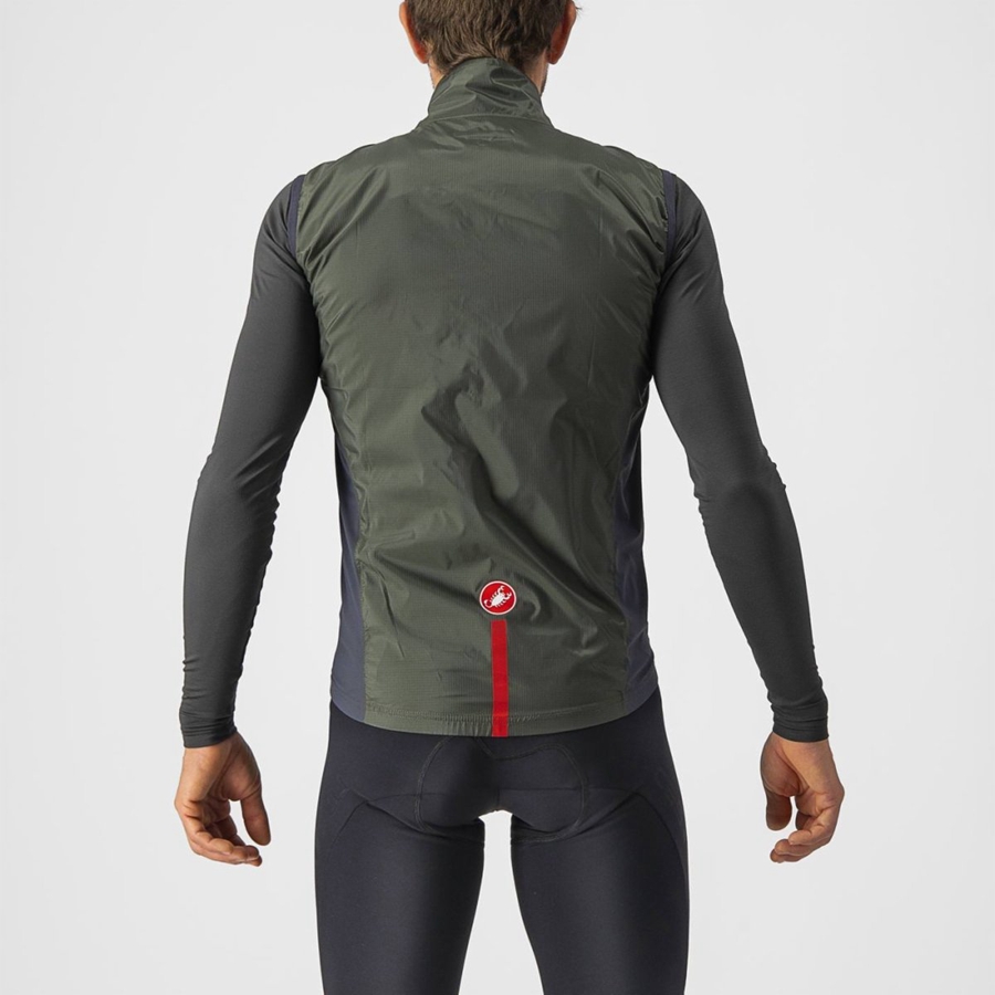 Castelli SQUADRA STRETCH Men Vest Green / Dark Grey | AQU-507481