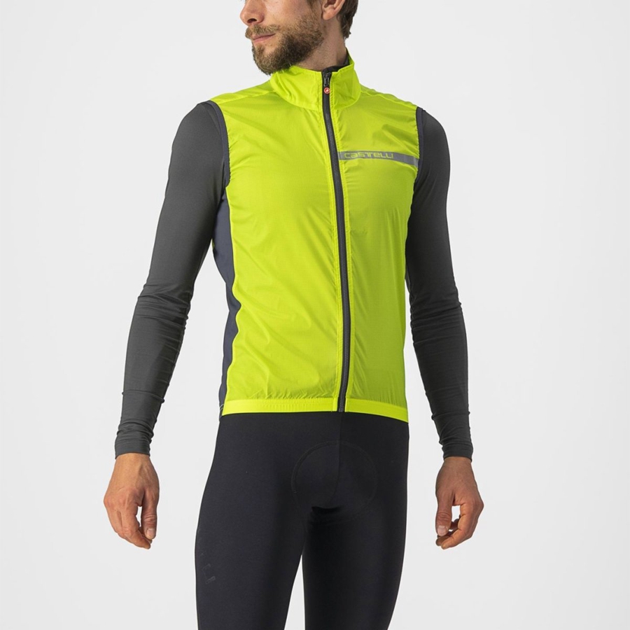 Castelli SQUADRA STRETCH Men Vest Light Green / Dark Grey | IBT-730142