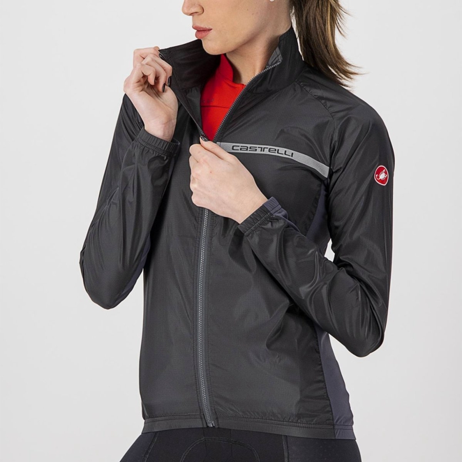 Castelli SQUADRA STRETCH W Women Protection Black / Dark Grey | YBQ-924863