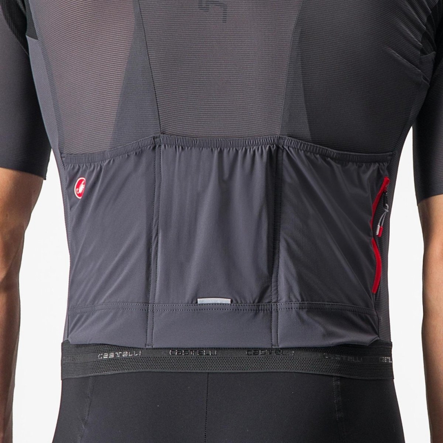 Castelli SUPERLEGGERA 3 Men Jersey Dark Grey | TAL-418609