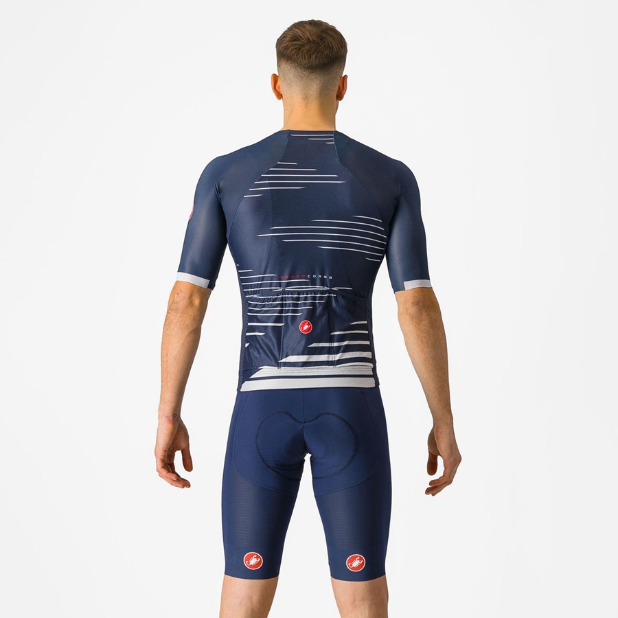 Castelli SUPERLEGGERA Men Bib Shorts Blue | KTS-581937