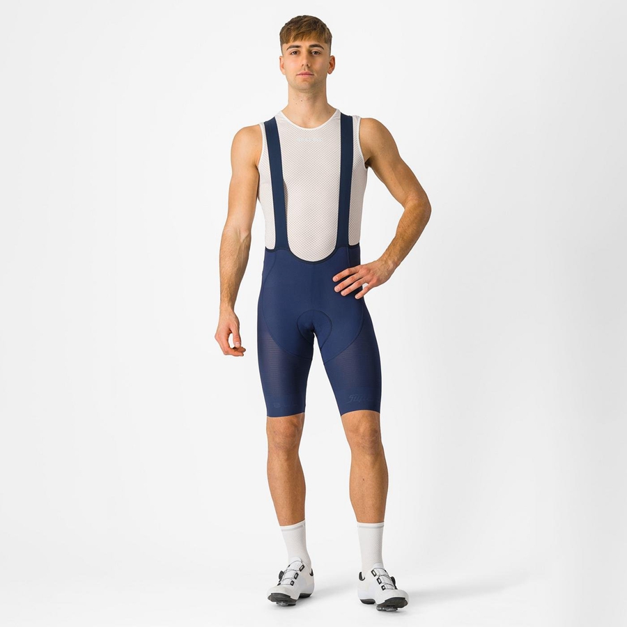 Castelli SUPERLEGGERA Men Bib Shorts Blue | KTS-581937