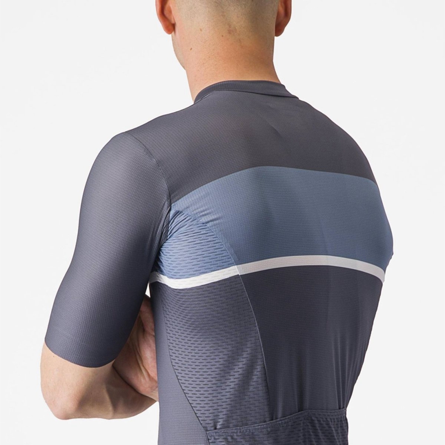 Castelli TRADIZIONE Men Jersey Blue / Light Grey Blue | MOS-290354