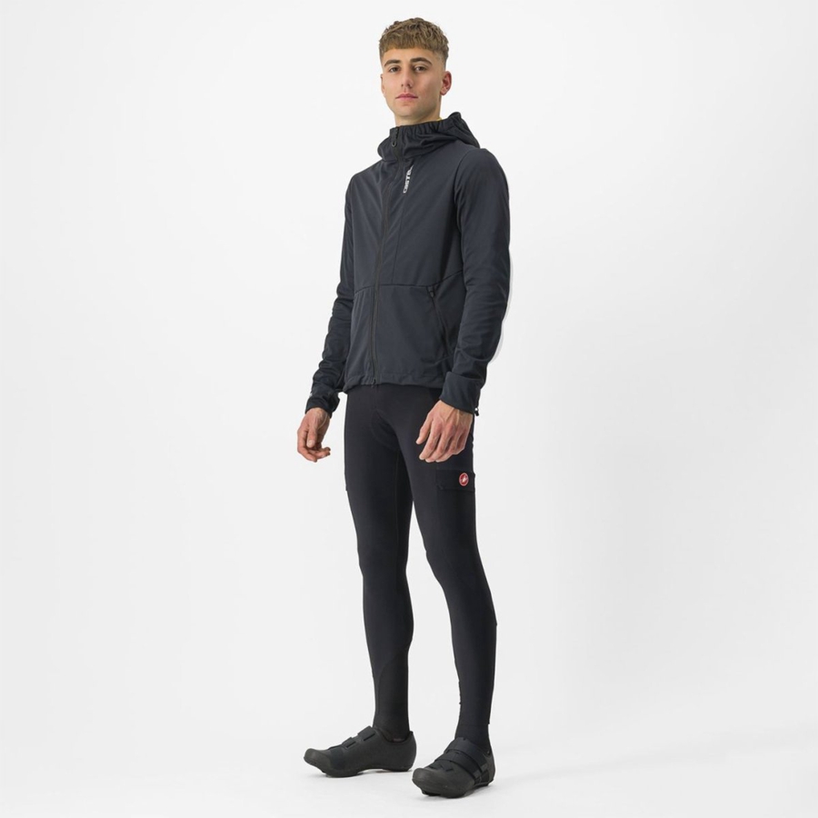 Castelli TRAIL HOODIE Men Jackets Black | SRH-250743