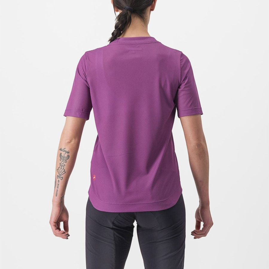 Castelli TRAIL TECH 2 W TEE Women Jersey Purple | VUN-035768