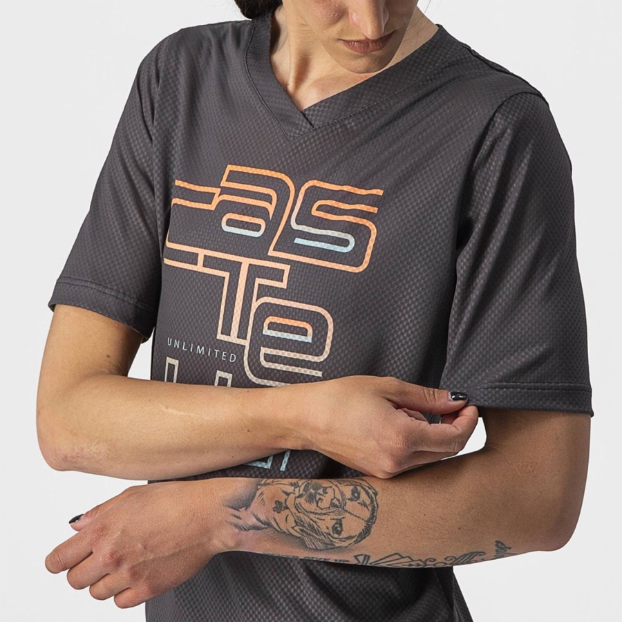 Castelli TRAIL TECH W TEE Women Jersey Dark Grey | AOG-830126