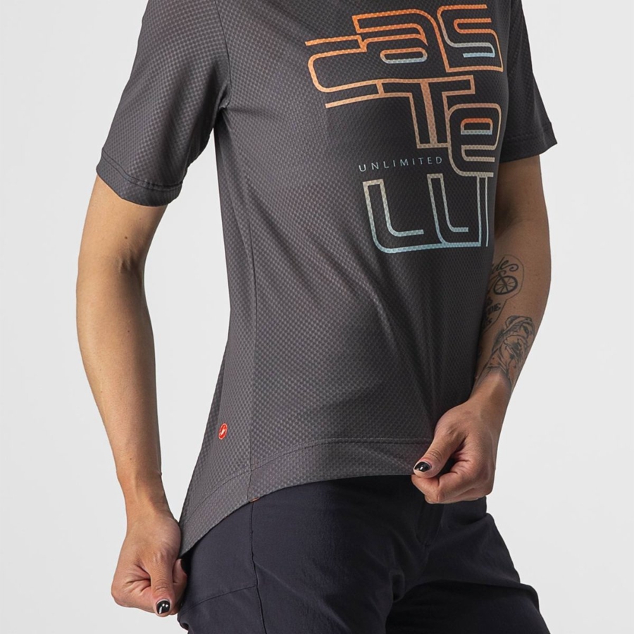 Castelli TRAIL TECH W TEE Women Jersey Dark Grey | AOG-830126