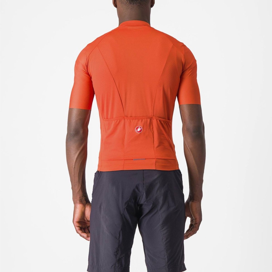 Castelli UNLIMITED ENTRATA 2 Men Jersey Orange Red / Grey | LRP-968354