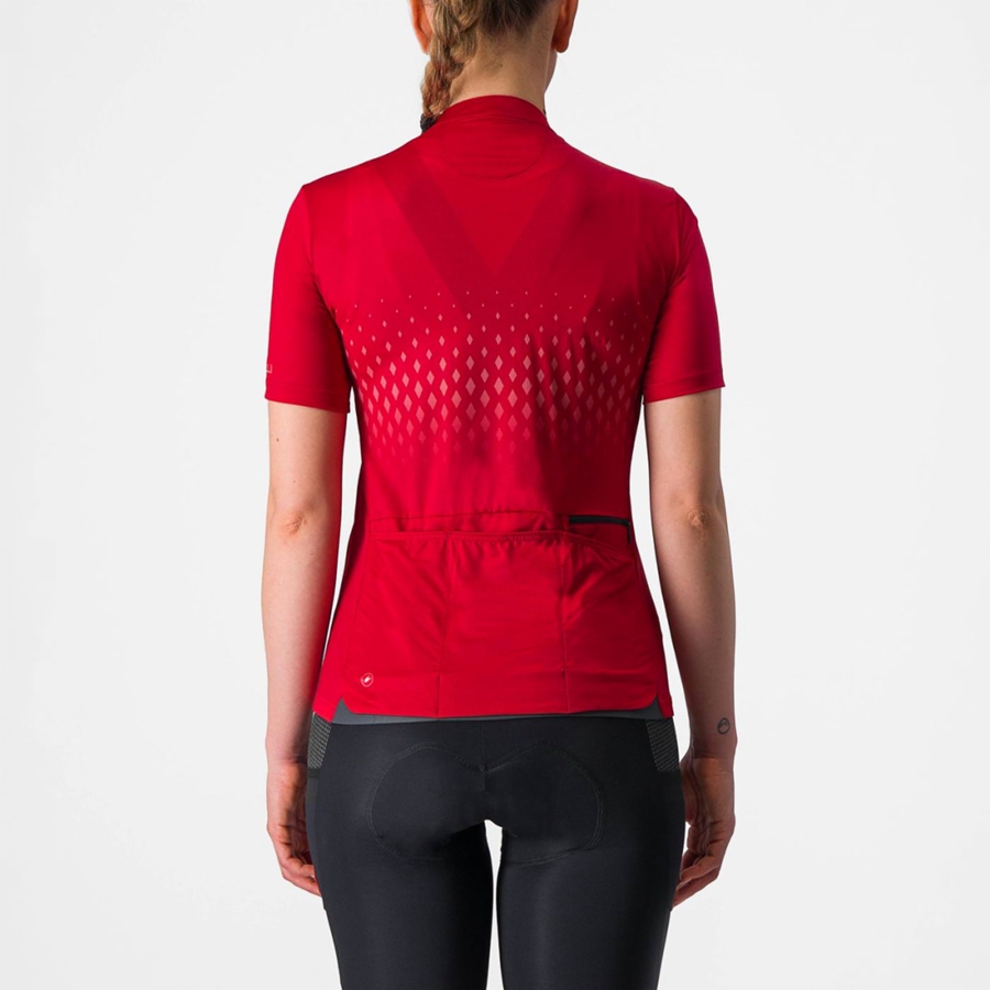 Castelli UNLIMITED SENTIERO 3 Women Jersey Red / Red | BGF-789542