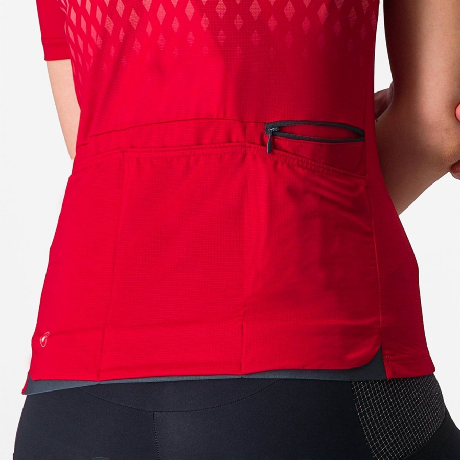 Castelli UNLIMITED SENTIERO 3 Women Jersey Red / Red | BGF-789542