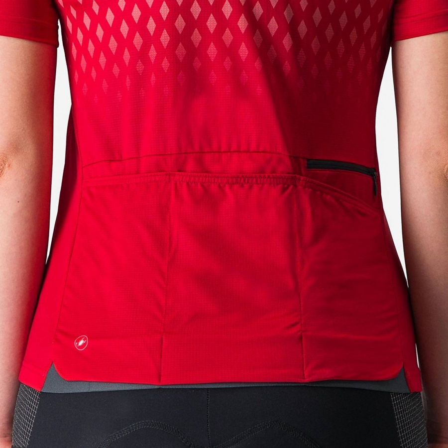 Castelli UNLIMITED SENTIERO 3 Women Jersey Red / Red | BGF-789542