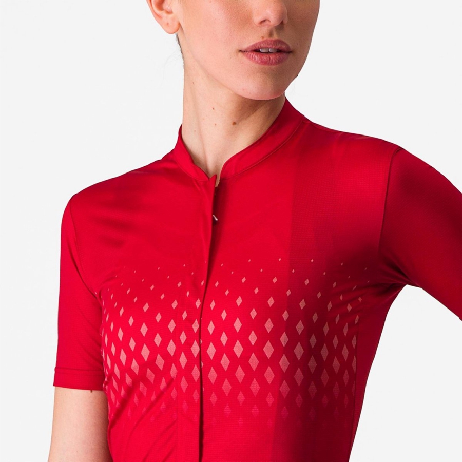 Castelli UNLIMITED SENTIERO 3 Women Jersey Red / Red | BGF-789542