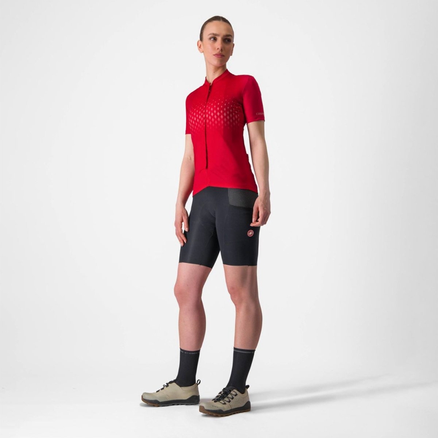 Castelli UNLIMITED SENTIERO 3 Women Jersey Red / Red | BGF-789542