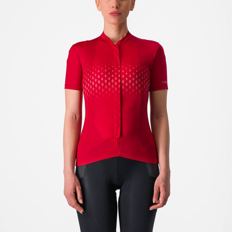 Castelli UNLIMITED SENTIERO 3 Women Jersey Red / Red | BGF-789542