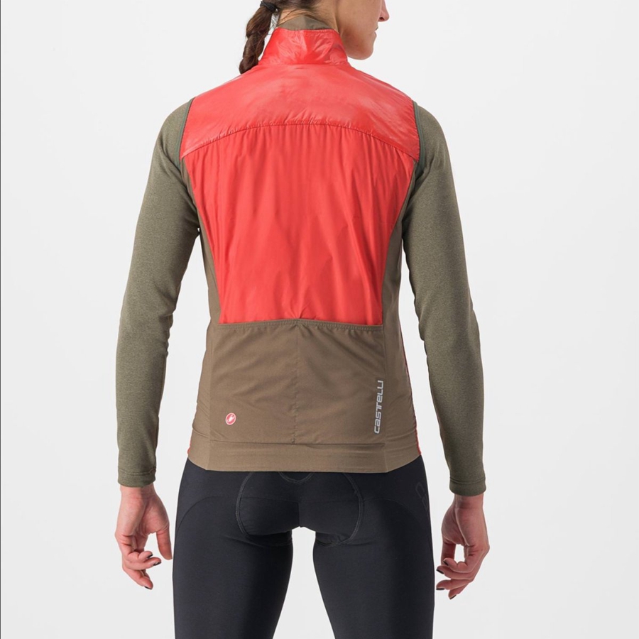 Castelli UNLIMITED W PUFFY Women Vest Red / Silver Grey | QFS-415768