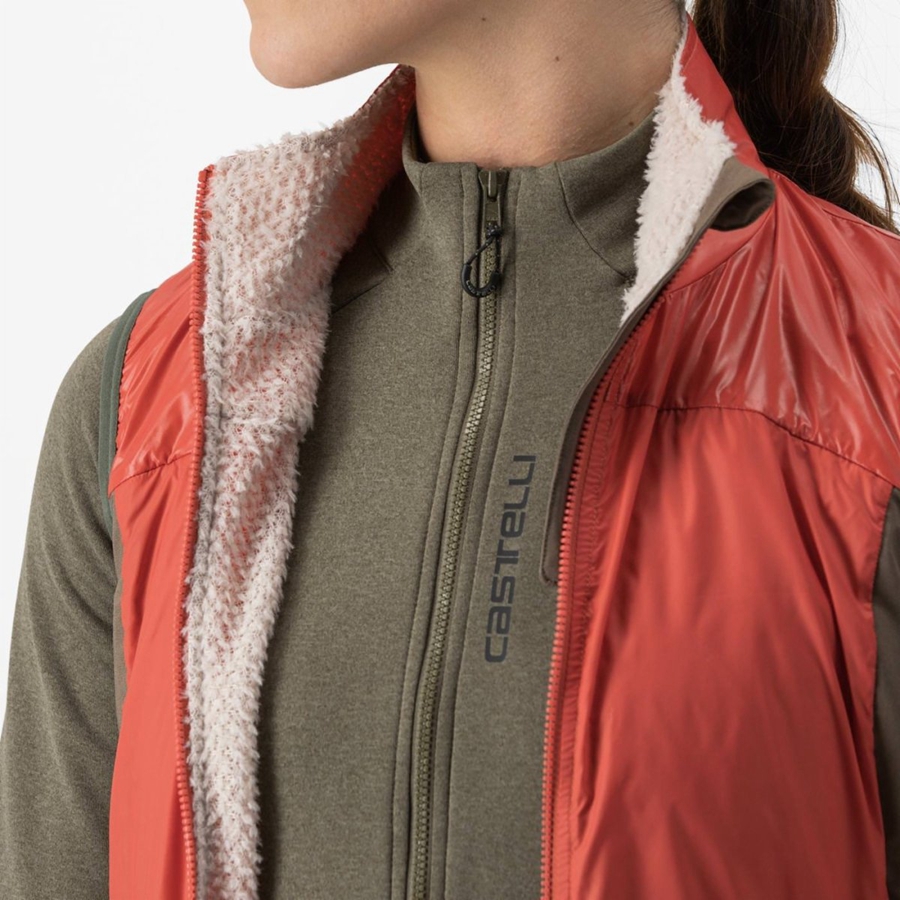 Castelli UNLIMITED W PUFFY Women Vest Red / Silver Grey | QFS-415768