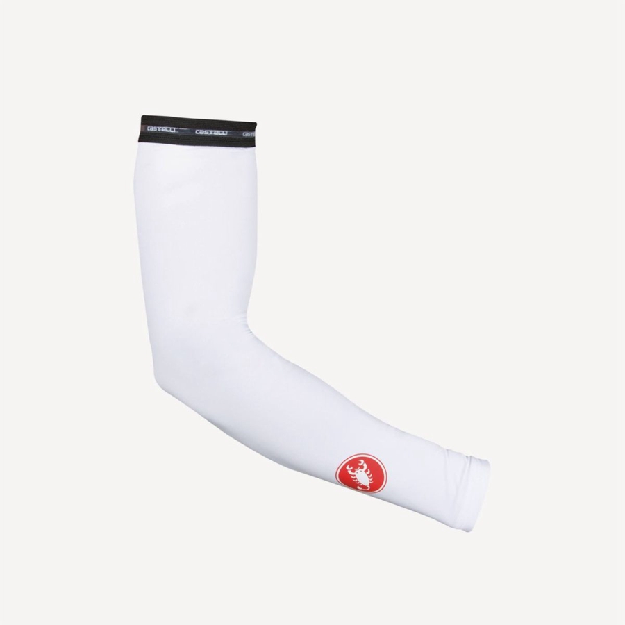 Castelli UPF 50 + LIGHT ARM SLEEVES Men Arm Warmer White | ZJS-958671