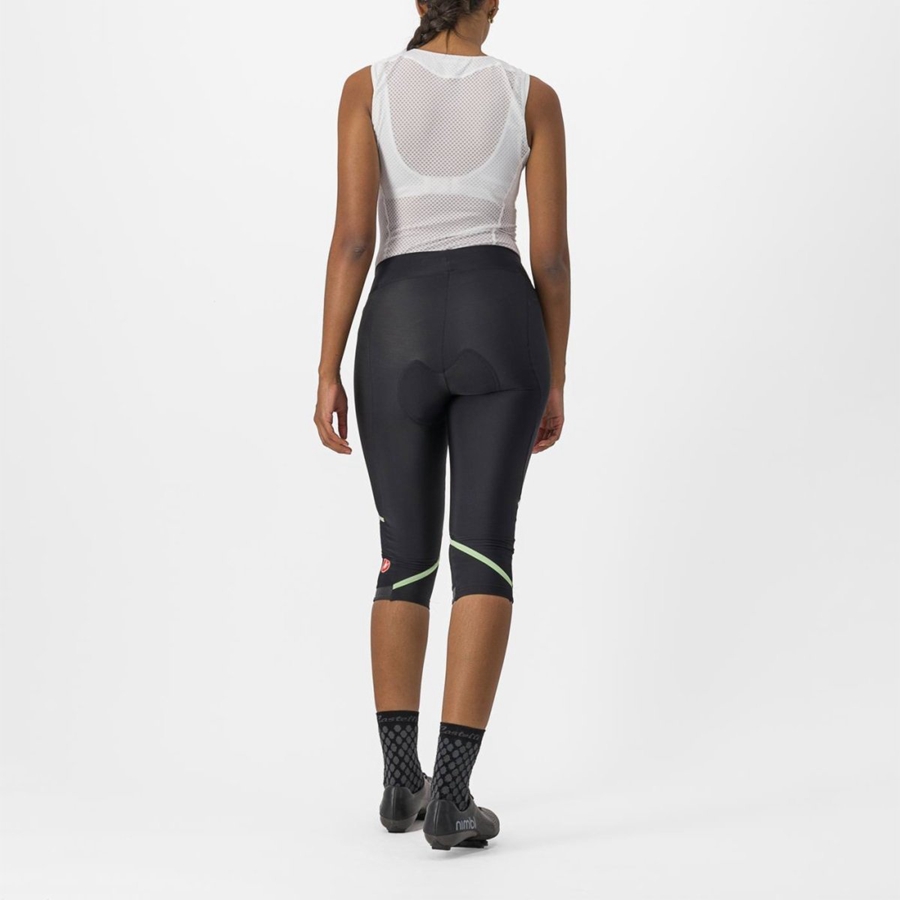 Castelli VELOCISSIMA THERMAL KNICKER Women Leggings Black / Mint / Black | INC-940827