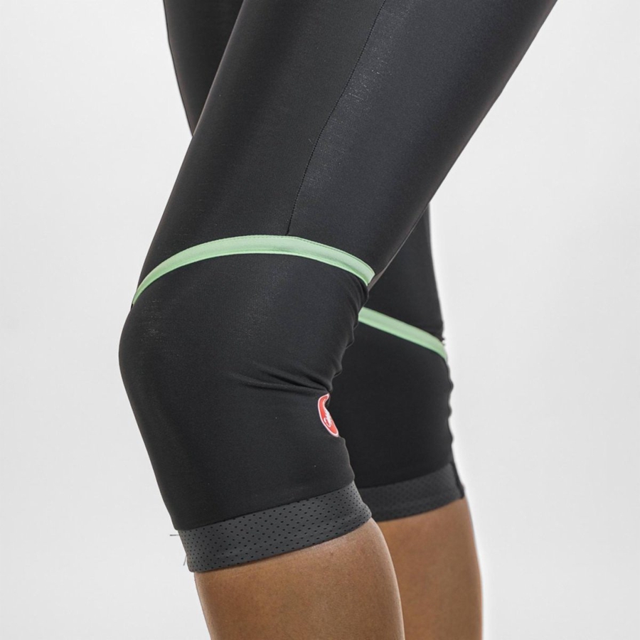 Castelli VELOCISSIMA THERMAL KNICKER Women Leggings Black / Mint / Black | INC-940827