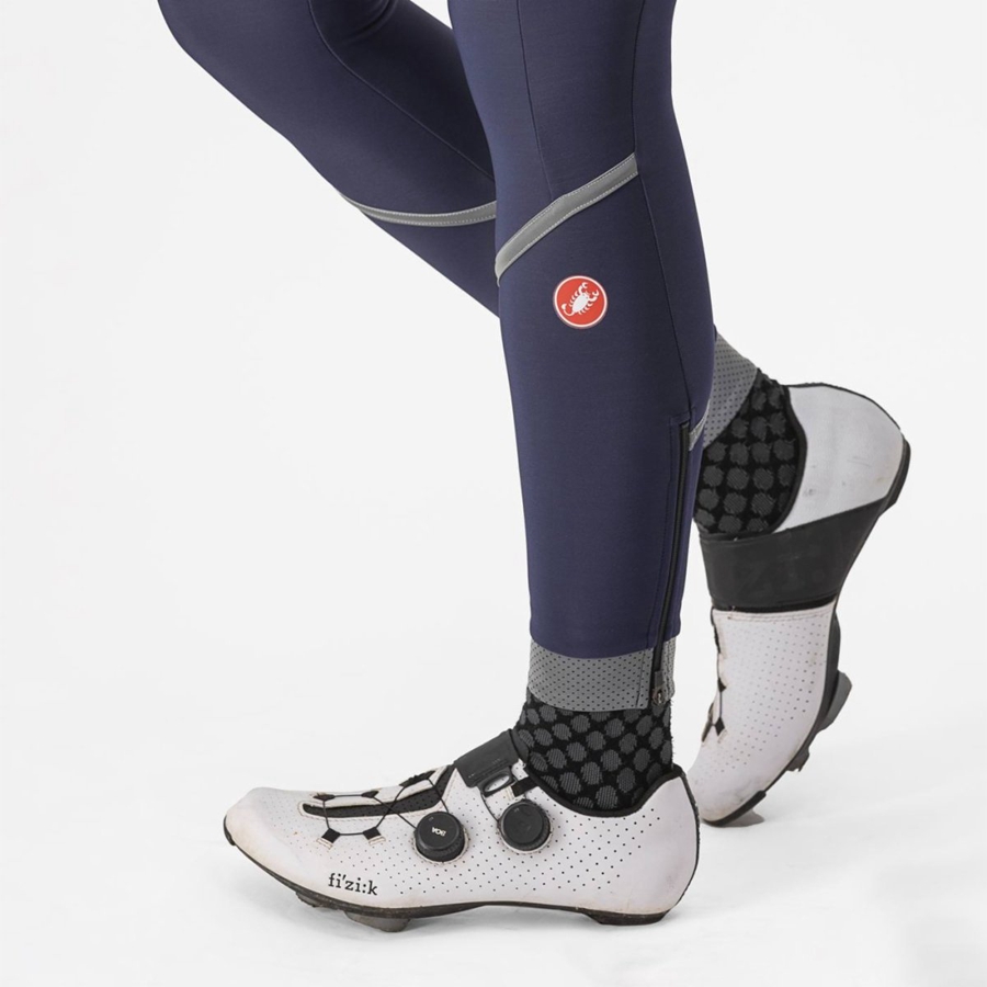 Castelli VELOCISSIMA THERMAL Women Leggings Blue / Silver | HGB-706495