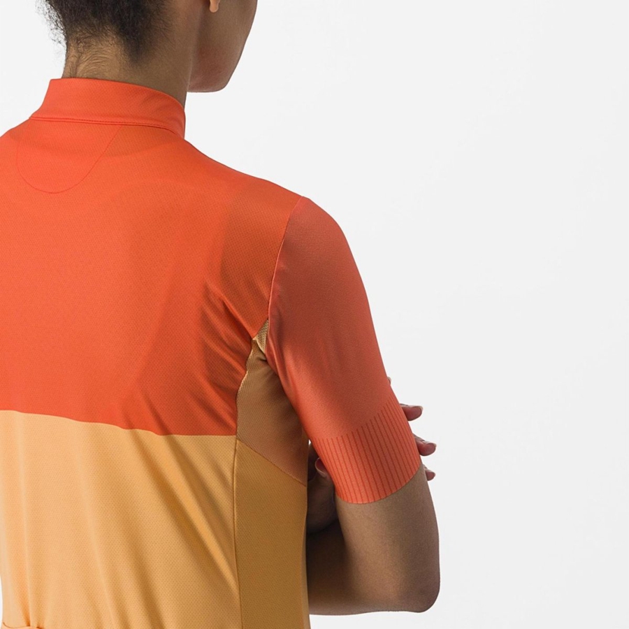 Castelli VELOCISSIMA Women Jersey Orange / Deep Red | DEW-831729