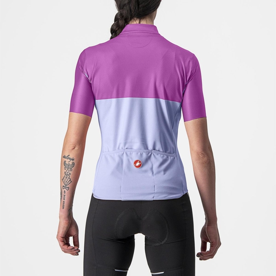 Castelli VELOCISSIMA Women Jersey Purple White | TGP-567094