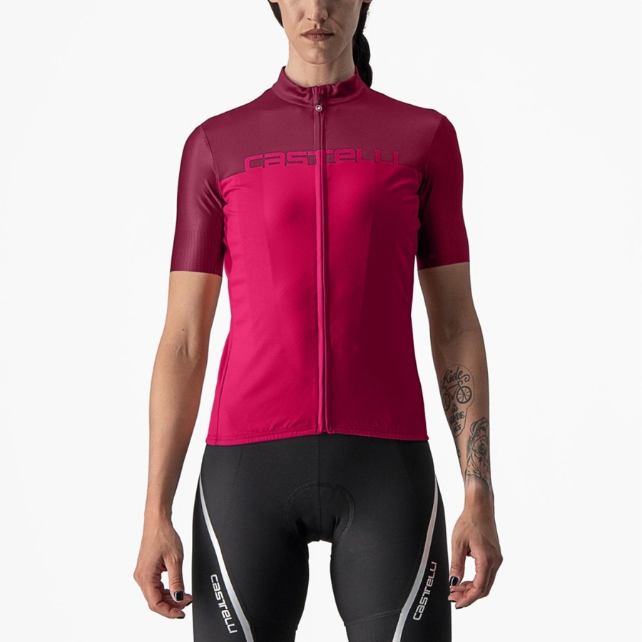 Castelli VELOCISSIMA Women Jersey Red / Burgundy | OCU-625381